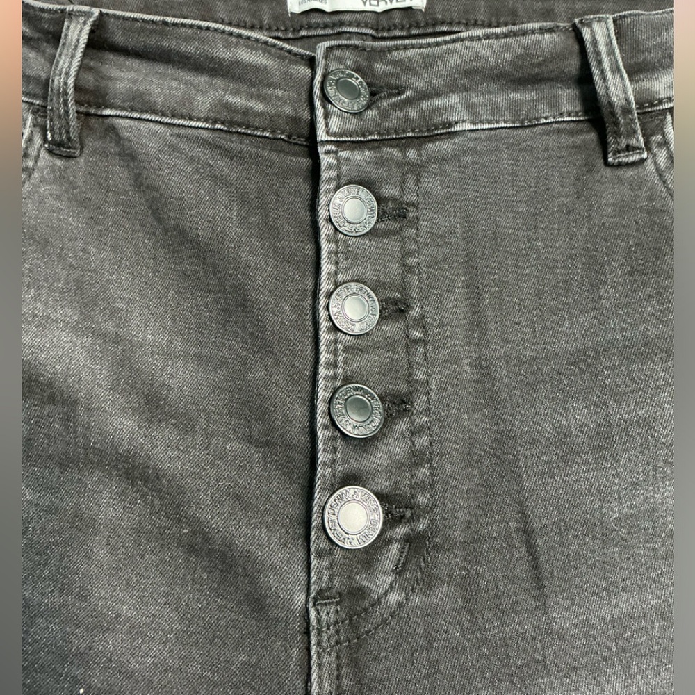 Button Fly Distressed Skinny Jeans